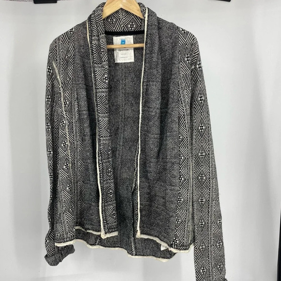Sparrow sweater cardigan black and white medium print Medium - Picture 1 of 6